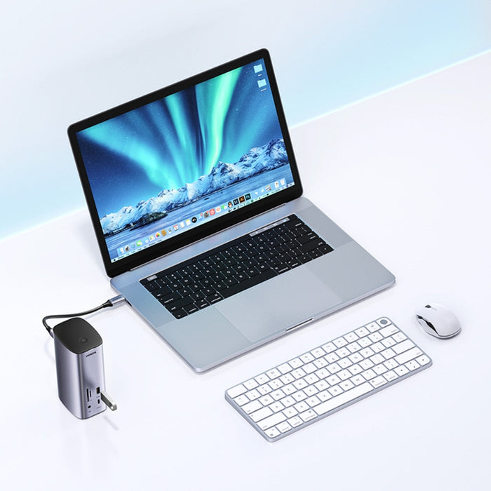 12в1 Хъб Ugreen USB C HDM,I DP RJ45 AUX SD TF сив (CM555)