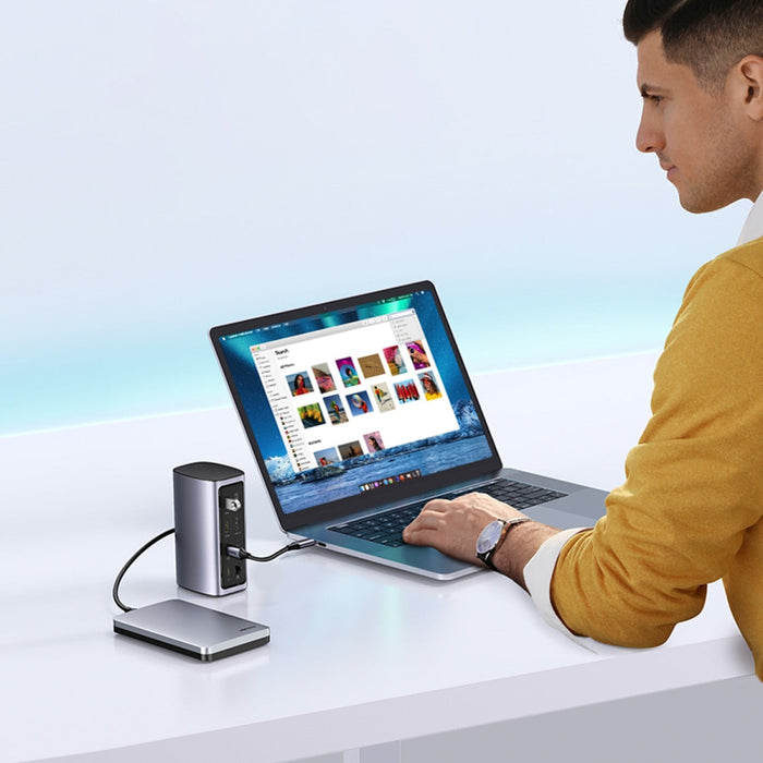 12в1 Хъб Ugreen USB C HDM,I DP RJ45 AUX SD TF сив (CM555)