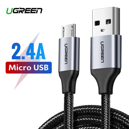 UGREEN micro USB кабел QC 3.0 2.4A 0.5m (черен)