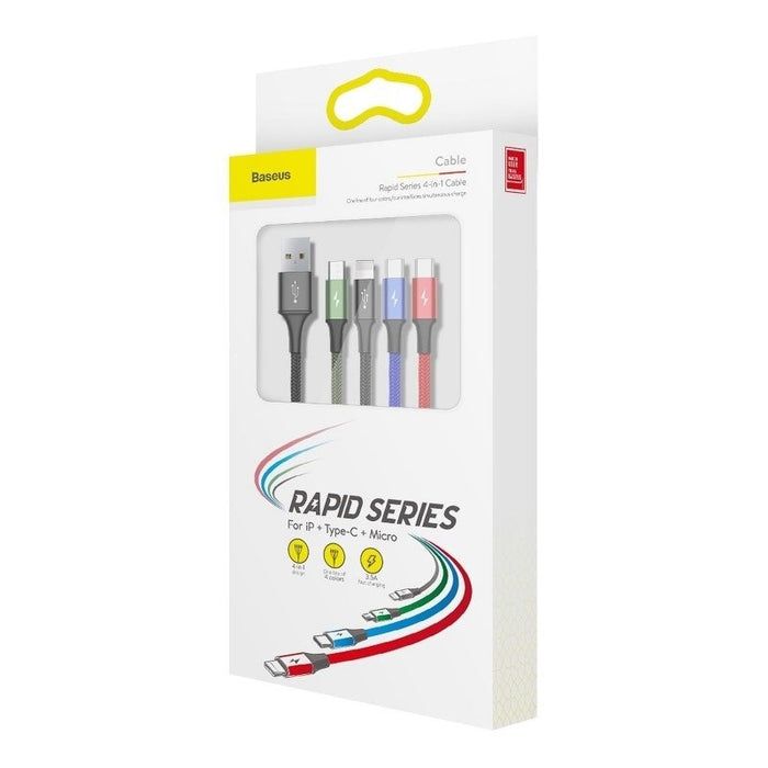 Кабел 4в1 Baseus Fast USB към 2xUSB - C