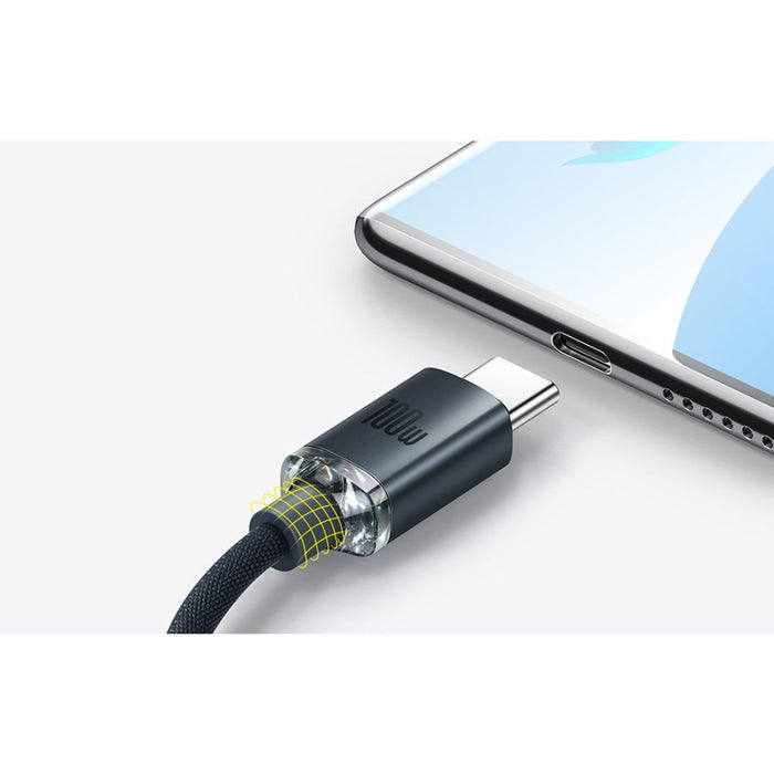 Кабел за зареждане USB към USB - C Baseus Crystal Shinе 100W