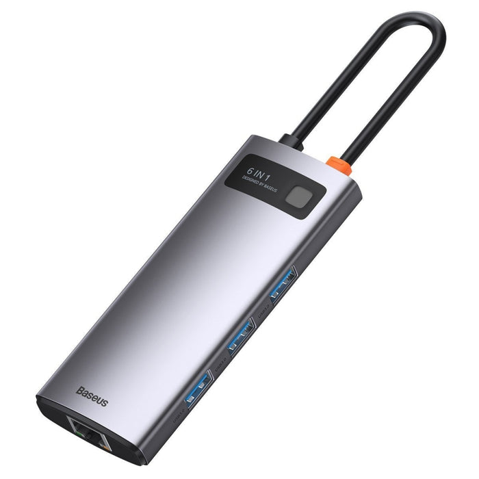 Хъб 6в1 Baseus Metal Gleam Series USB - C към 3x USB