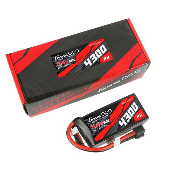 Батерия Gens Ace 4300mAh 11.4V 60C 3S1P z XT60/T - Plug