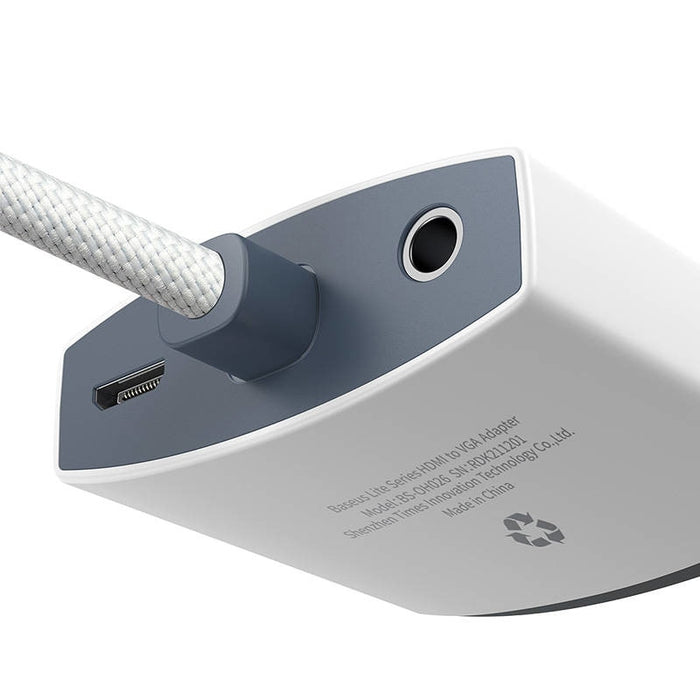 Адаптер Baseus Lite HDMI към VGA с аудио бял