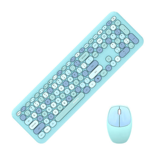 Безжичен комплект клавиатура + мишка MOFII 666 2.4G (син)