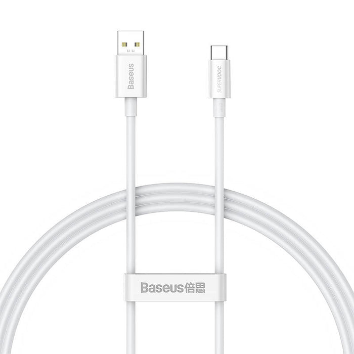 Кабел Baseus Superior Series, USB към USB-C, 65W, PD, 1m, Бял