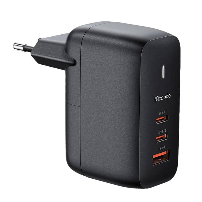 Адаптер Mcdodo CH-0291 GaN, 65W, 2x USB-C, USB-A, черен
