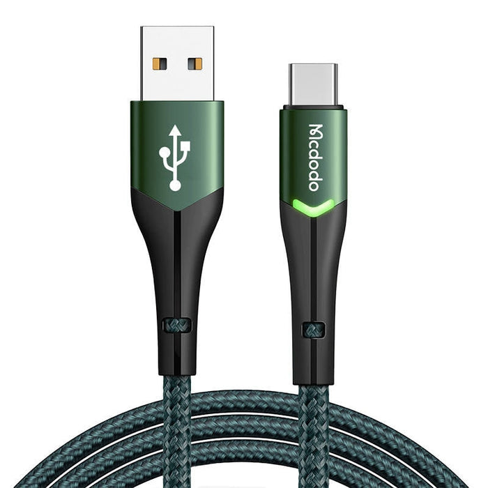 Кабел Mcdodo Magnificence CA-7961, USB към USB-C, LED, 1m, зелен