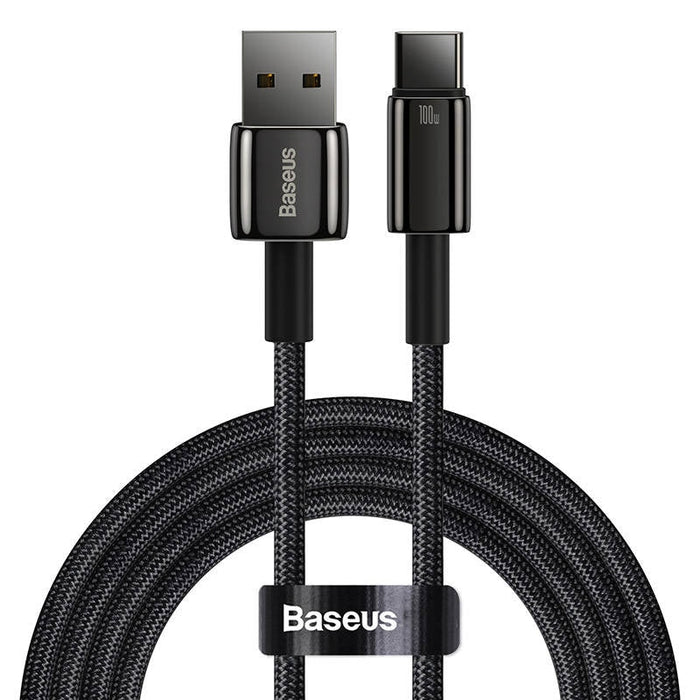 Кабел Baseus Tungsten Gold USB към USB-C 100W 1m черен