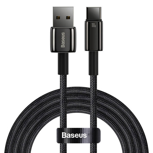 Кабел Baseus Tungsten Gold USB към USB-C 100W 2m черен