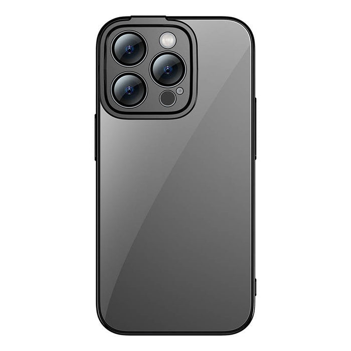 Кейс Baseus Glitter за iPhone 14 Pro Max, със скрийн протектор от закалено стъкло, черен