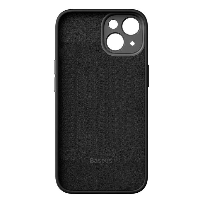Кейс Baseus Liquid Silica за iPhone 14, със скрийн протектор от закалено стъкло, черен