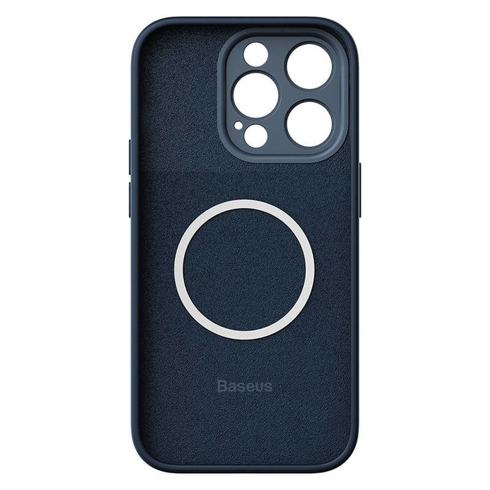 Кейс Baseus Liquid Silica Magnetic за iPhone 14 Pro Max, със скрийн протектор от закалено стъкло, син