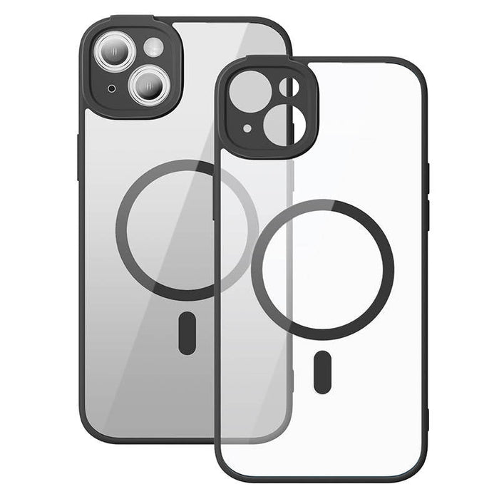 Кейс Baseus Frame Magnetic за iPhone 14 Plus, със скрийн протектор от закалено стъкло, черен