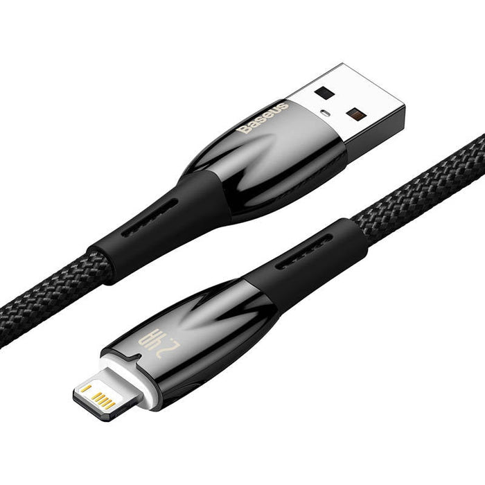 Кабел Baseus Glimmer Series USB към Lightning 2.4A 1m черен