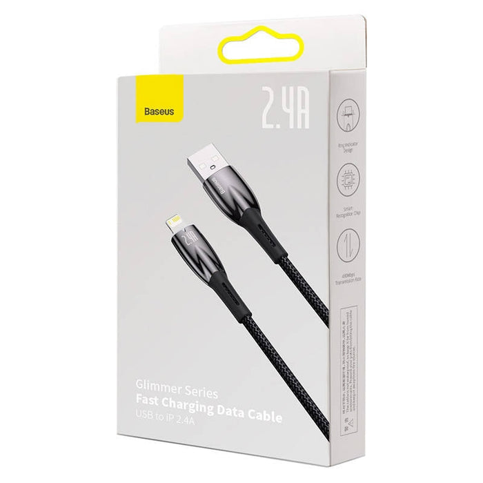 Кабел Baseus Glimmer Series USB към Lightning 2.4A 1m черен