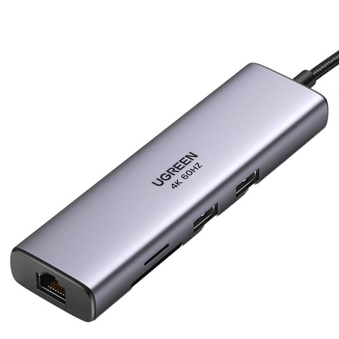 Хъб UGREEN USB - C към 2x USB 3.0 HDMI RJ45 SD/TF