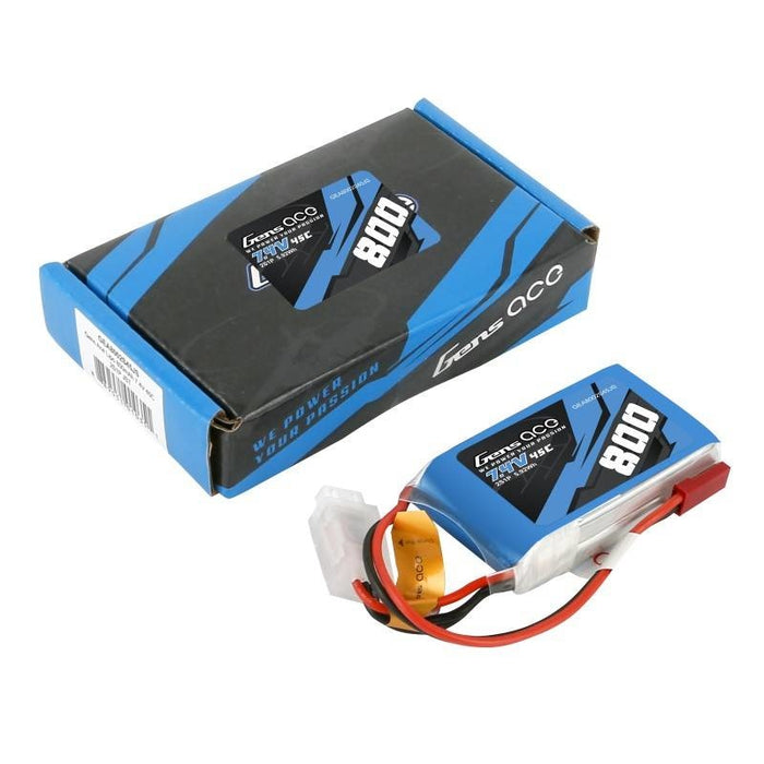 Батерия GensAce LiPo 800mAh 7.4V 45C 2S1P