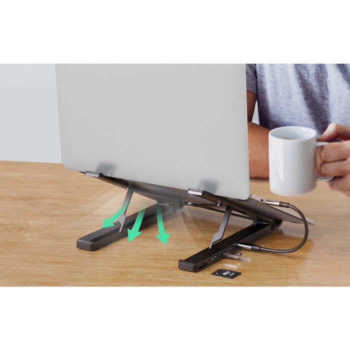 2в1 Регулируема стойка за лаптоп и докинг станция UGREEN