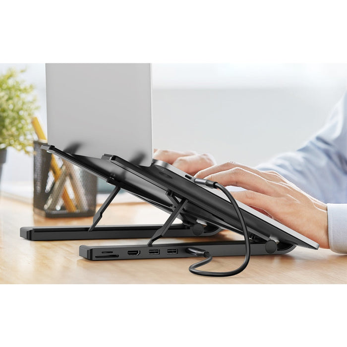 2в1 Регулируема стойка за лаптоп и докинг станция UGREEN