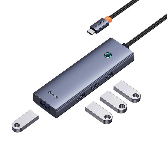 4в1 Хъб Baseus UltraJoy USB - C към USB 3.0 сив