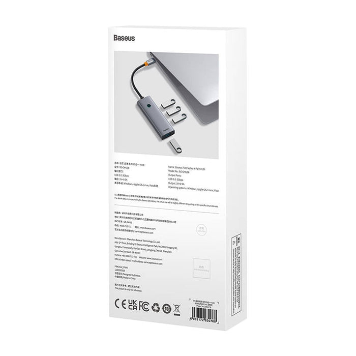4в1 Хъб Baseus UltraJoy USB - C към USB 3.0 сив