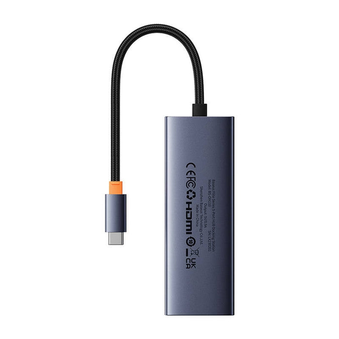 5в1 Хъб Baseus UltraJoy 1x HDMI4K@30Hz + 4x USB 3.0 сив