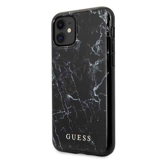 Кейс Guess GUHCN61PCUMABK за iPhone 11 черен Marble