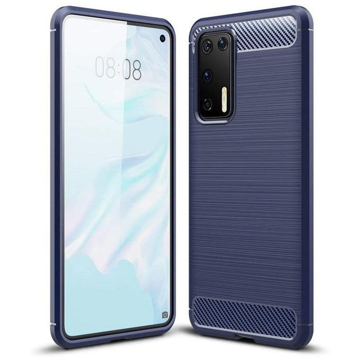 Калъф за телефон Carbon Case TPU за Huawei P40, син