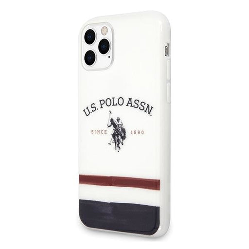 Калъф US Polo Tricolor Blurred за iPhone 11 Pro White