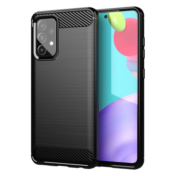 Калъф за телефон Carbon Flexible Cover TPU за Samsung Galaxy A72 4G, черен