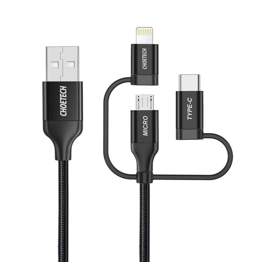 Кабел Choetech IP0030 - BK 3в1 MFI USB към USB - C