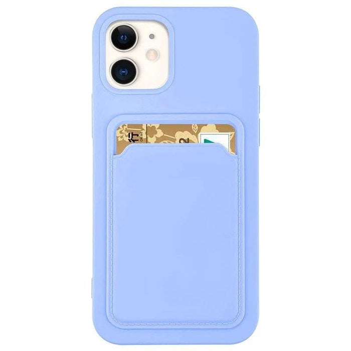 Силиконов кейс с отделение за карти HQWear за Samsung Galaxy S21 Ultra 5G, Лилав