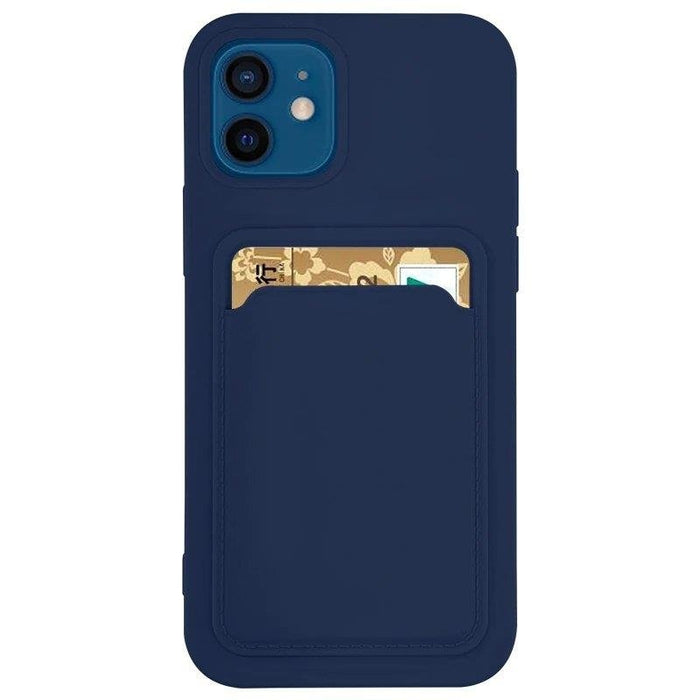 Силиконов кейс с отделение за карти HQWear за Samsung Galaxy A72 4G, Небесносин