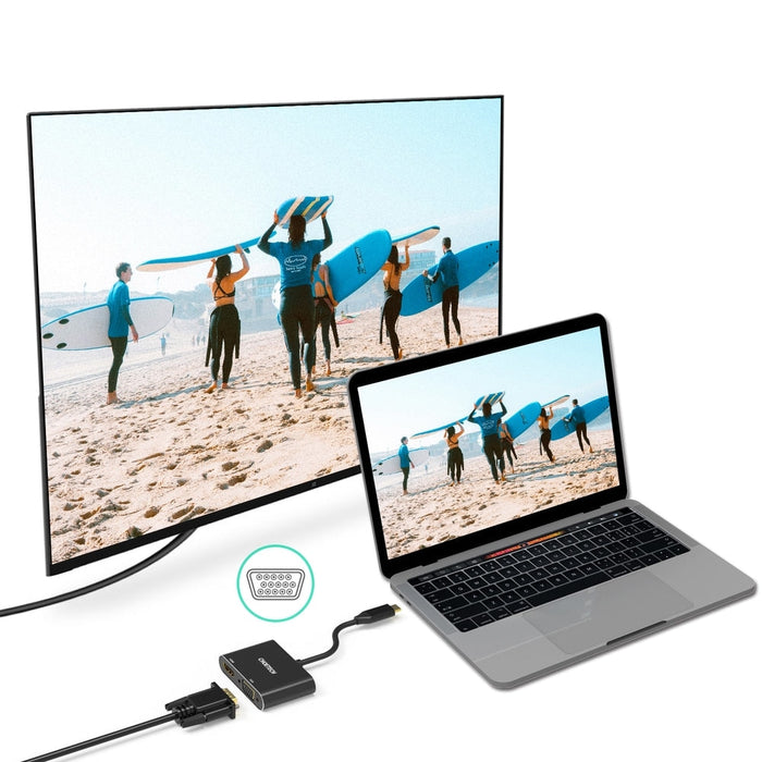 Хъб Choetech M17 USB - C - 1x HDMI VGA Черен