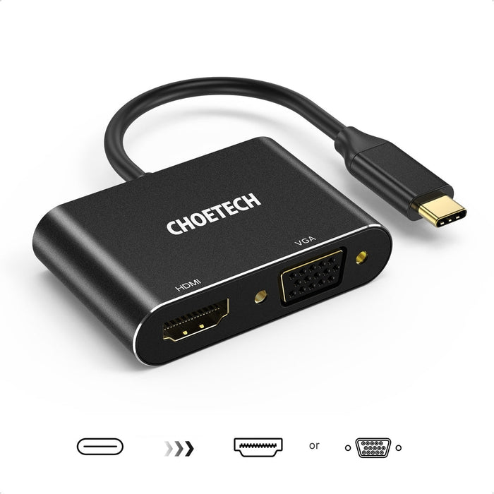 Хъб Choetech M17 USB - C - 1x HDMI VGA Черен