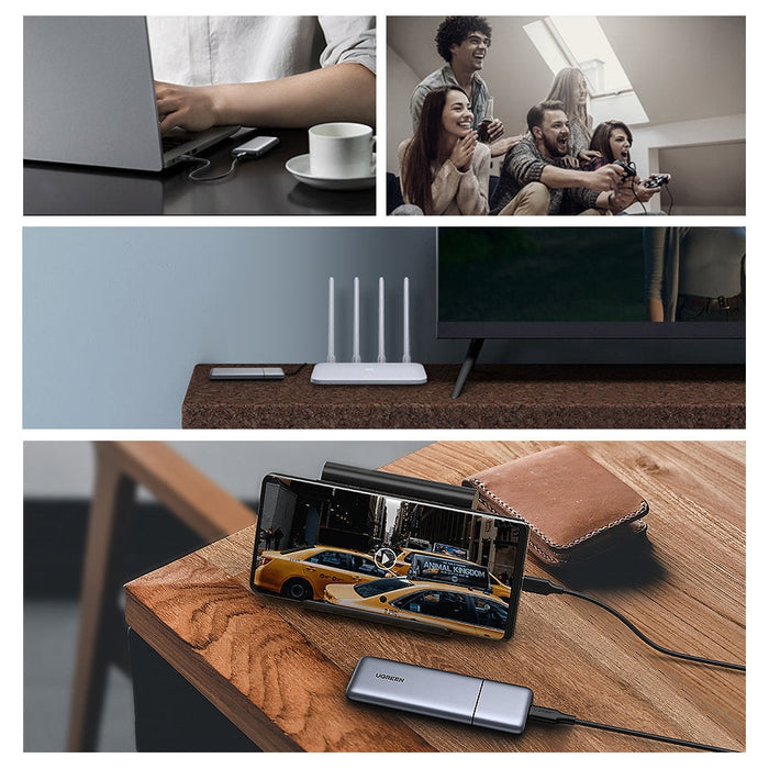 Хъб - адаптер Ugreen M.2 NVMe/M.2 SATA SSD/USB