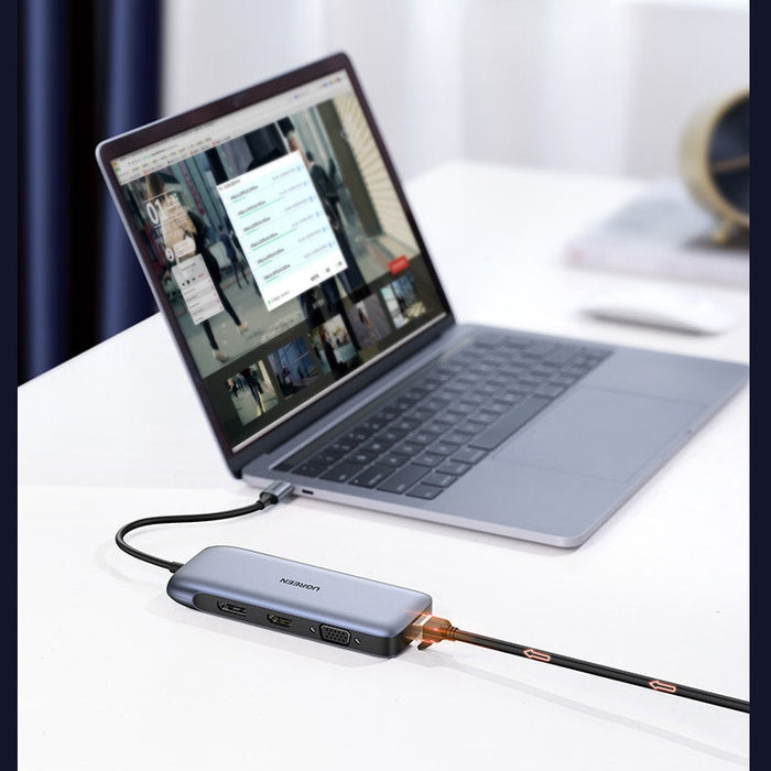 Хъб Ugreen CM274 9в1 USB - C HDMI DP VGA 2xUSB RJ45