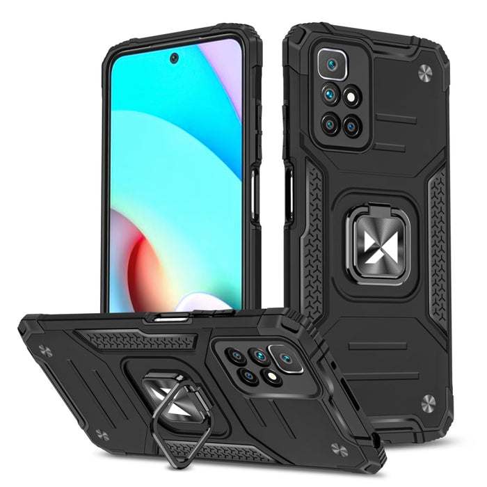 Хибриден кейс Wozinsky Ring Armor с магнитен държач за Xiaomi Redmi Note 10 / Redmi Note 10S, Черен
