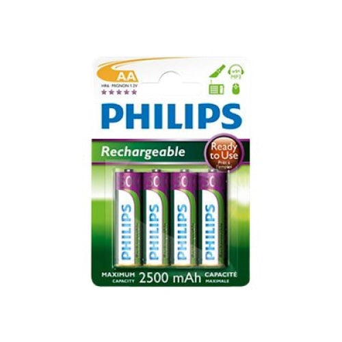 Презареждащи се батерии PHILIPS AA 2500mAh NiMH 4 бр,