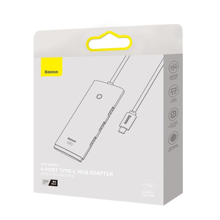 Хъб Baseus Lite Series USB Type C - 4x 3.0 2m Черен