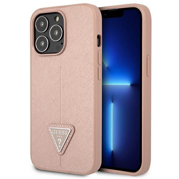 Гръб Guess PU Saffiano Triangle за iPhone 13 Pro , Розов