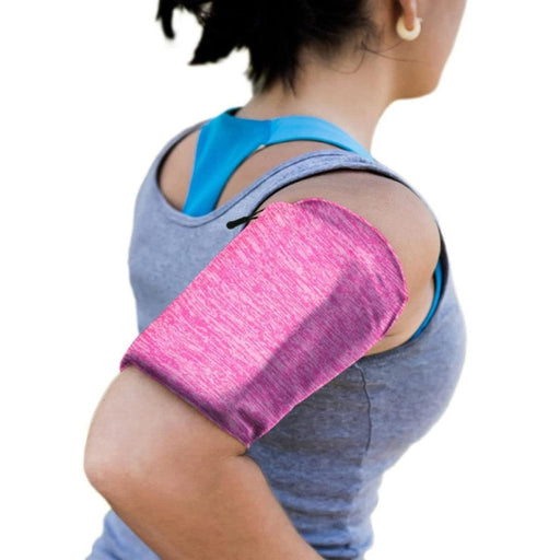 Еластична текстилна лента за ръка бягане / фитнес L розова