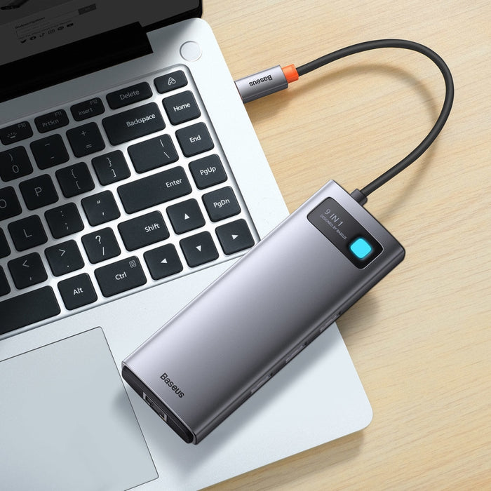 Хъб 9в1 Baseus Metal Gleam Series USB - C към 2 x