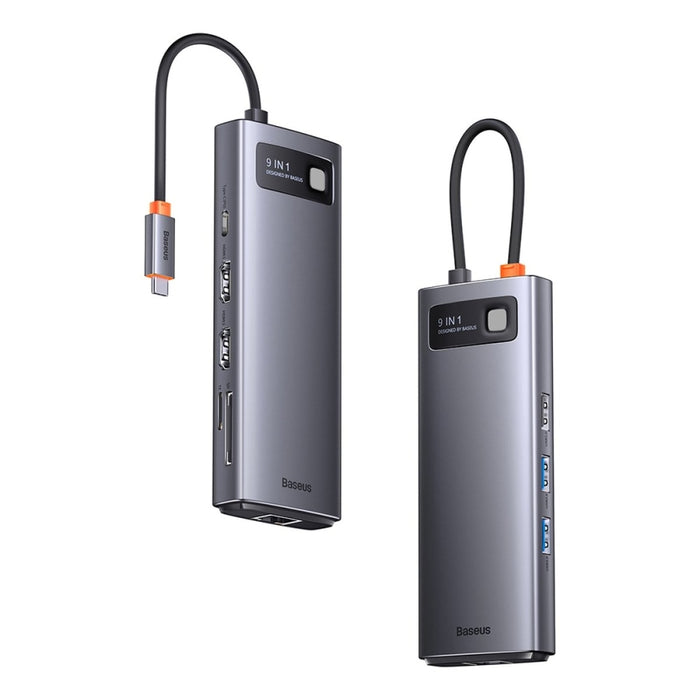 Хъб 9в1 Baseus Metal Gleam Series USB - C към 2 x