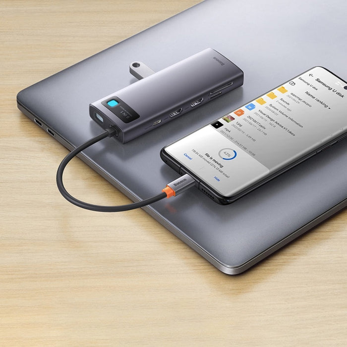 Хъб 9в1 Baseus Metal Gleam Series USB - C към 2 x