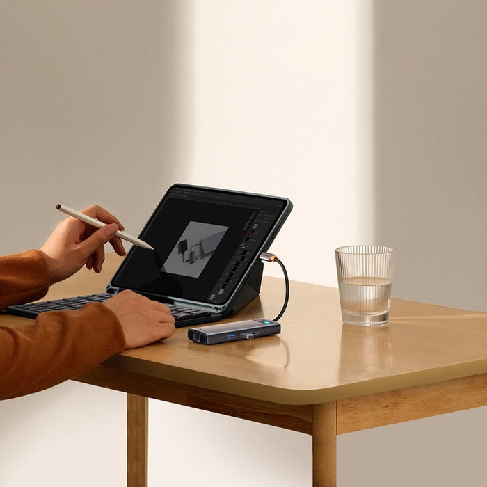 Хъб 9в1 Baseus Metal Gleam Series USB - C към 2 x