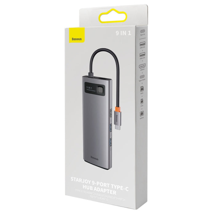 Хъб 9в1 Baseus Metal Gleam Series USB - C към 2 x
