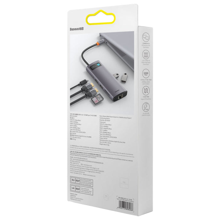 Хъб 9в1 Baseus Metal Gleam Series USB - C към 2 x