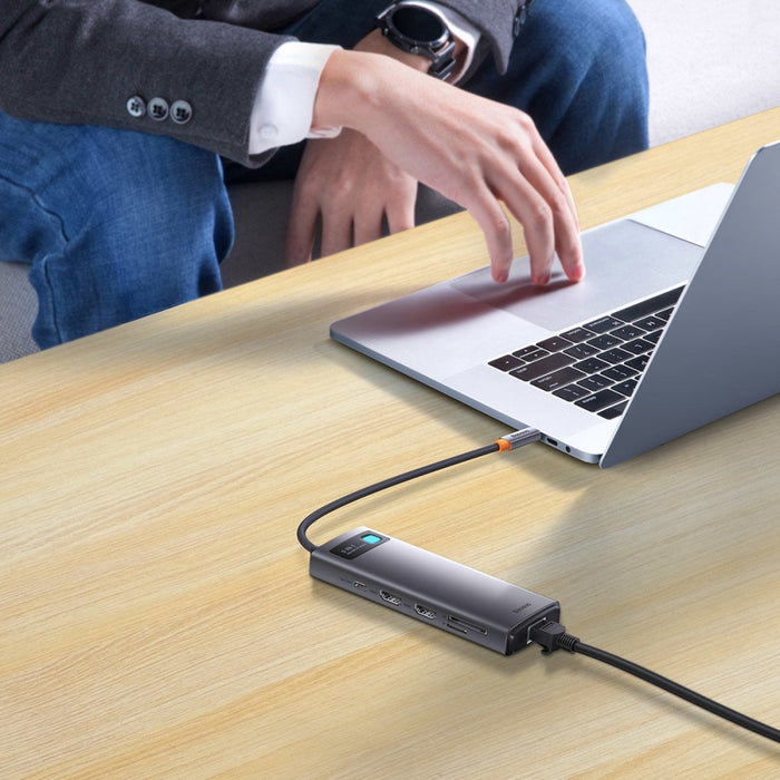 Хъб 9в1 Baseus Metal Gleam Series USB - C към 2 x